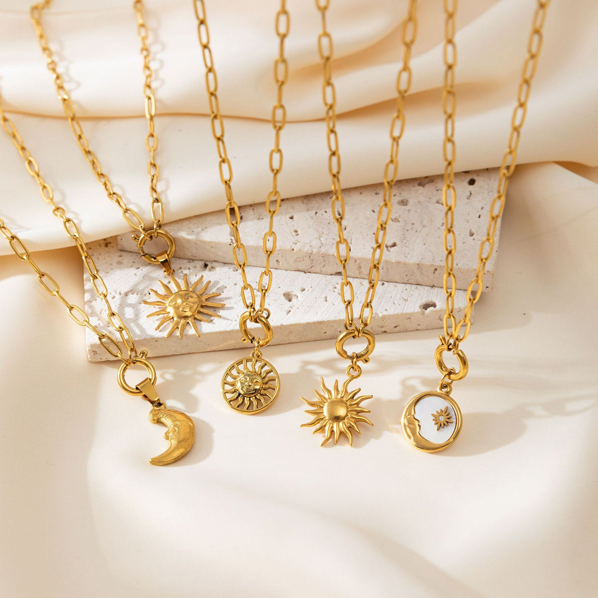 Fashion Sun Moon Necklace DIY Pendant
