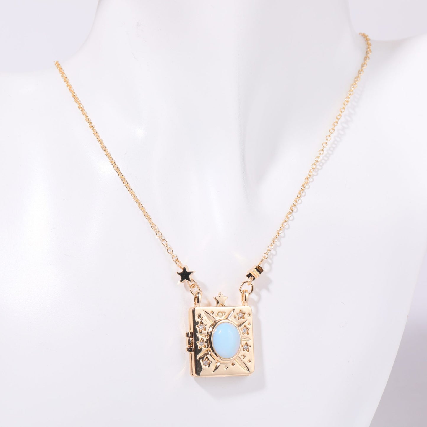 Love Heart Flowers Album Pendant Square Closure Necklace Special-interest Design Closure
