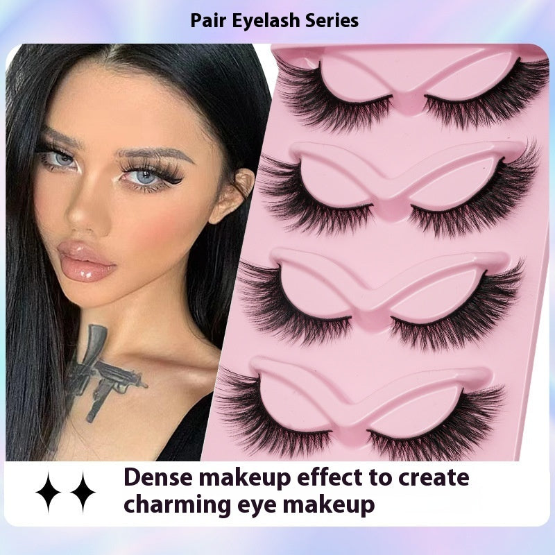 Women's One-piece Five-pair Cat Eye Oblique Flying Stage Makeup Thick Cat Eye Eyelash