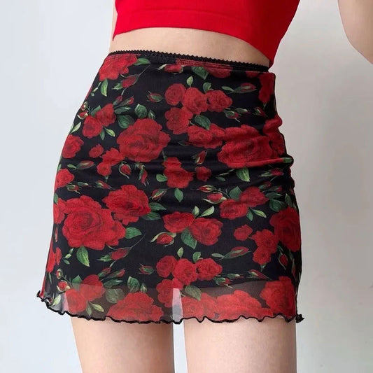 Sexy Stretch High Waist Mesh Skirt