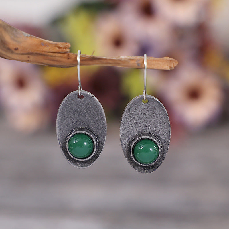 Retro Fashion Emerald Earrings