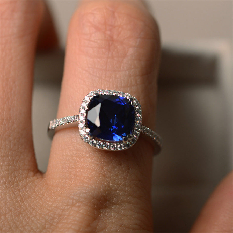 Women's Ring Sapphire Marriage Engagement Ring