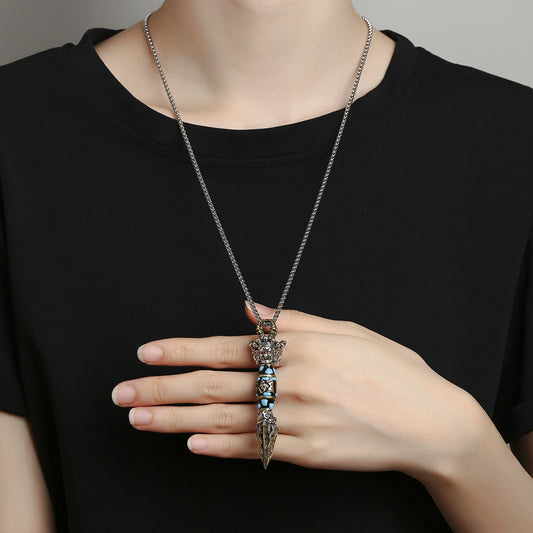 Men's Necklace Domineering Personalized Rotating Dzi Pendant