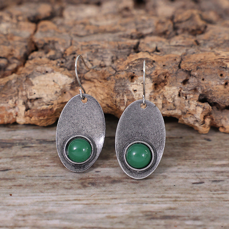 Retro Fashion Emerald Earrings