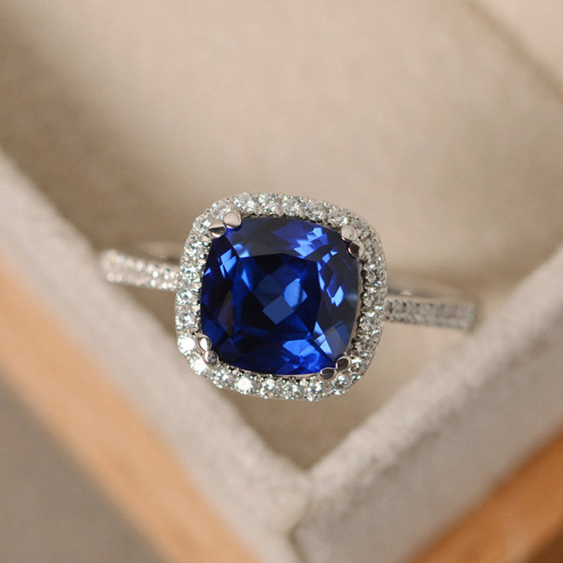 Women's Ring Sapphire Marriage Engagement Ring