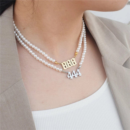 Affordable Luxury Stainless Steel Digital Pendant Necklace Simple