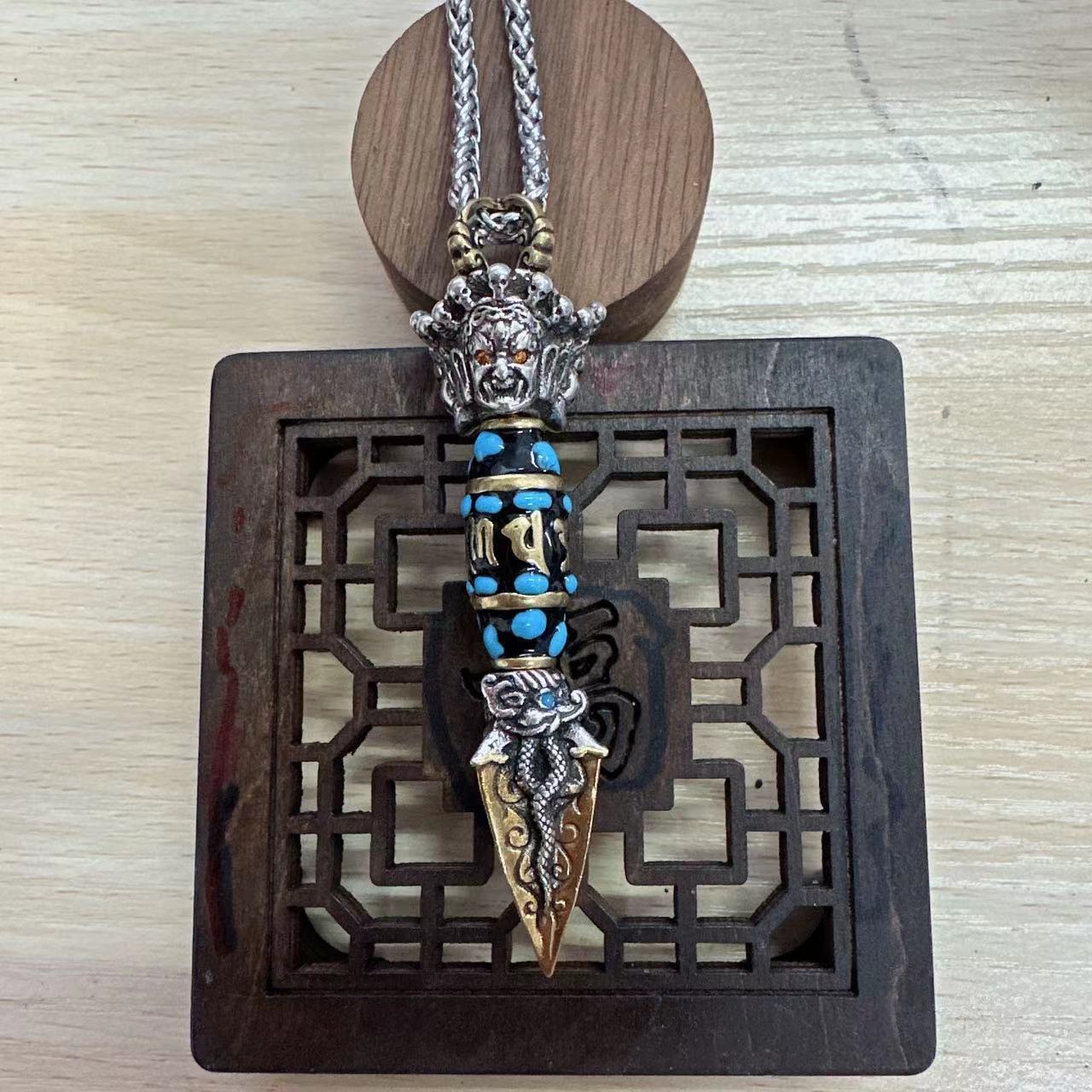 Men's Necklace Domineering Personalized Rotating Dzi Pendant