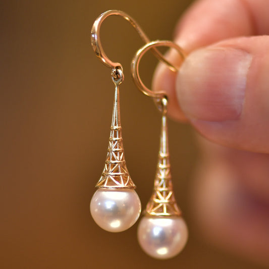 Hesheng New Normcore Simple Hollow Pearl Earrings