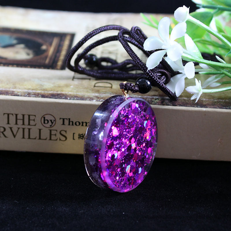 Fashion Unique Crystal Gravel Resin Necklace