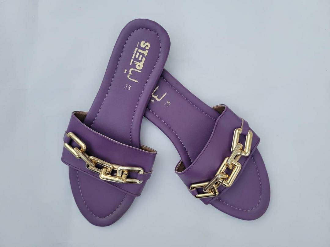 Women's Rexine Casual Flats (Purple)