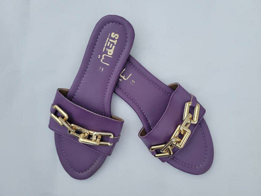 Women's Rexine Casual Flats (Purple)