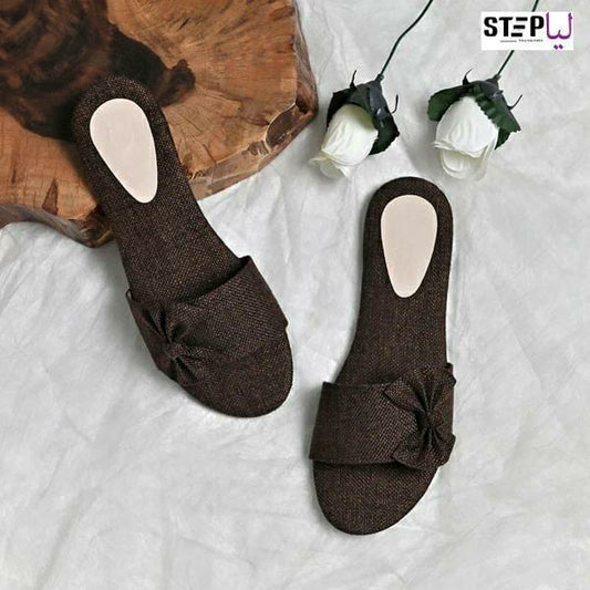Women's Fabric Casual Flats (Dark Brown)