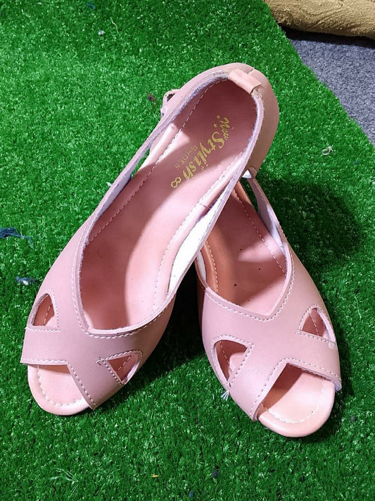 Women's Synthetic Leather Casual Pumps (Plan,Pink Design)