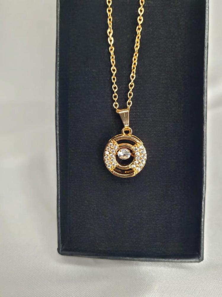 Gold Plated Circle Pendant Locket, Metal, Golden