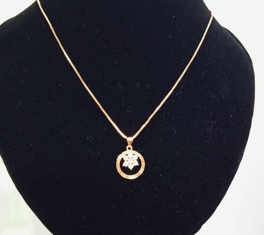 Flower Shaped Gold Plated Pendant