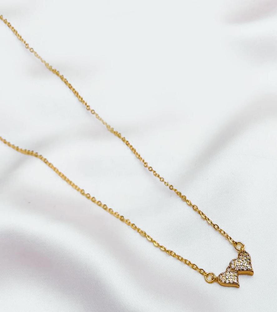 Heart Design Gold Zircon Pendant