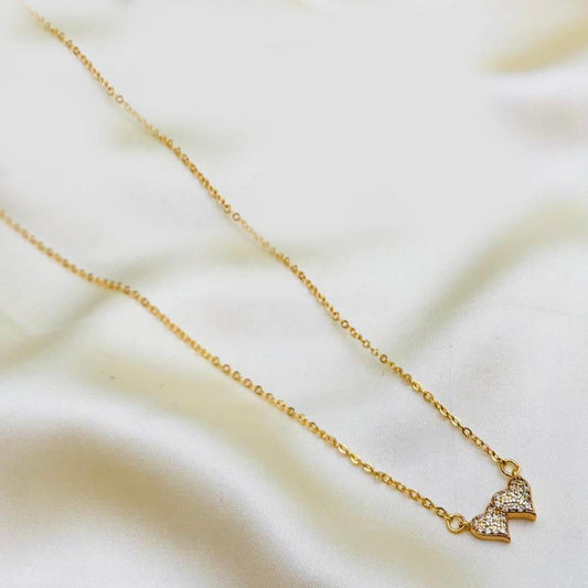 Heart Design Gold Zircon Pendant