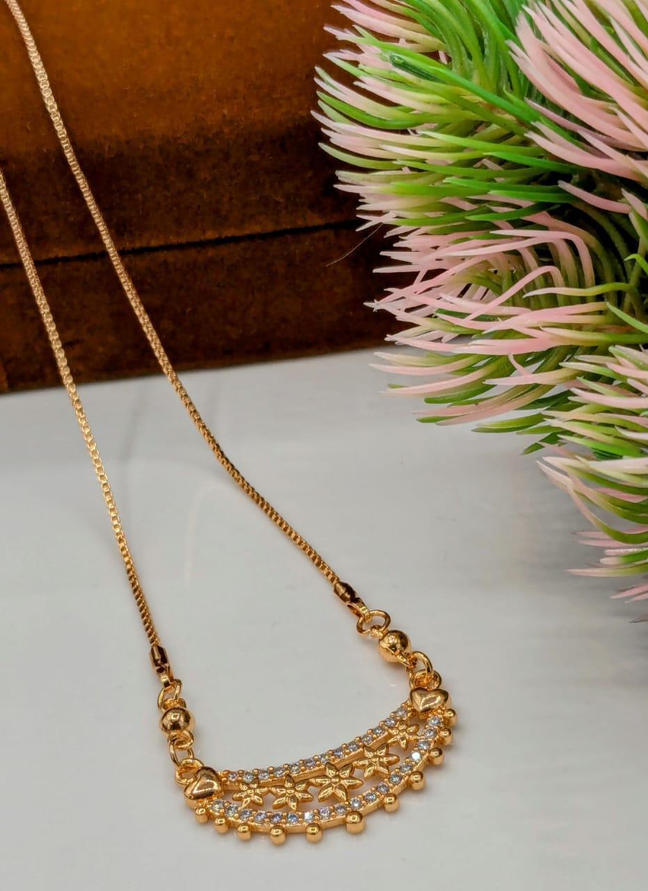 Funky Gold Plated Zircon Necklace