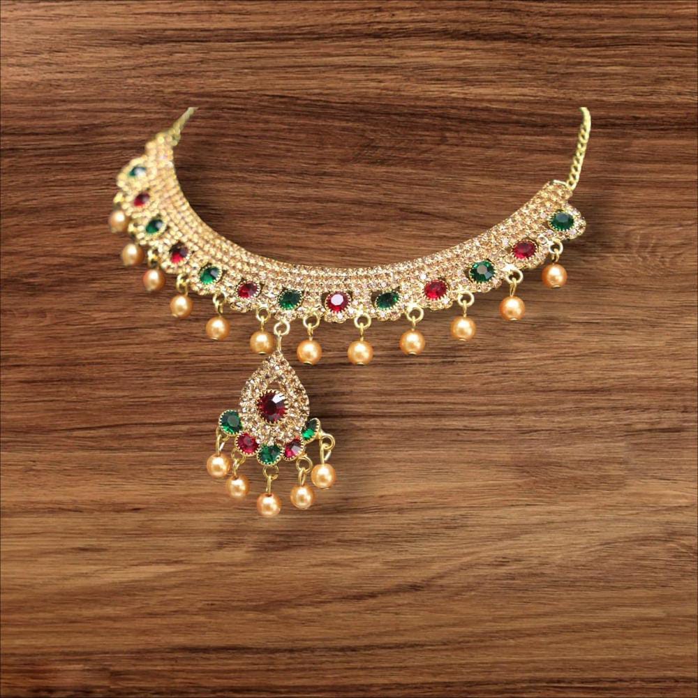 Gold Plated Artificial Stones Bridal Set