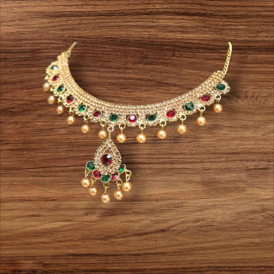 Gold Plated Artificial Stones Bridal Set