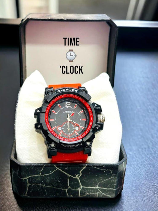 Men's Sports Watch (Black, Red)