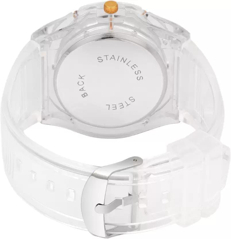 Transparent Analog Watch For Boys (White, Muddy Color)