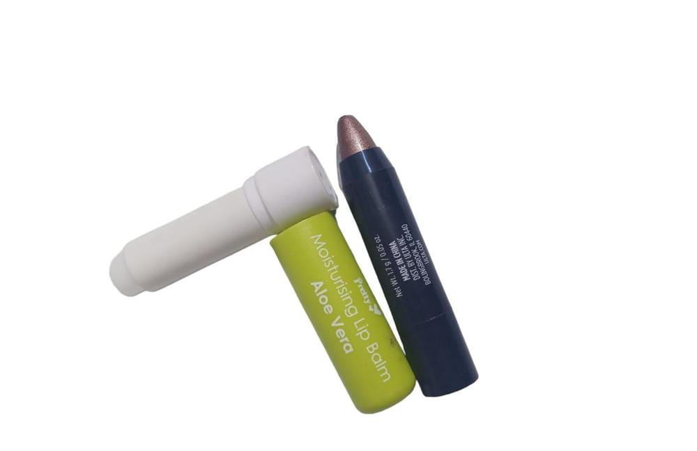 Glossy Lipstick And Lip Balm, Pack Of 2