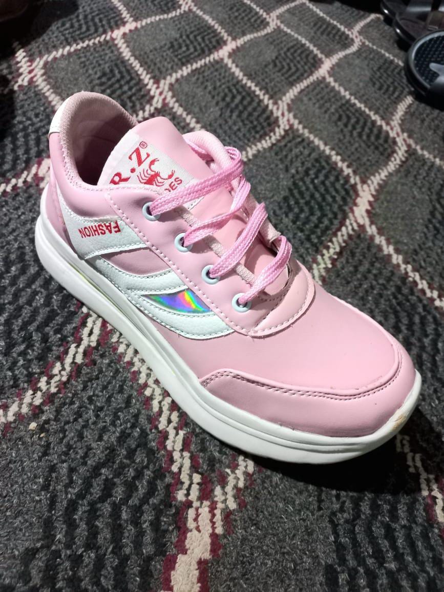 Women's Leather Casual Sneakers (Pink)