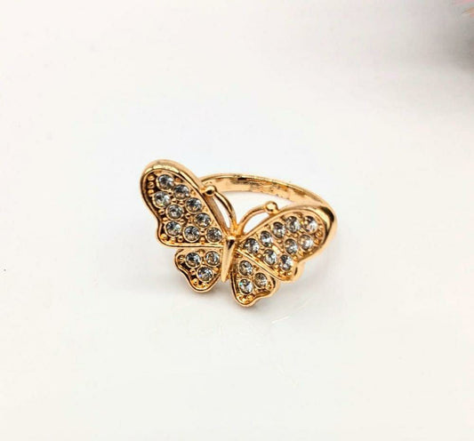 Butterfly Design Zircon Charm Ring