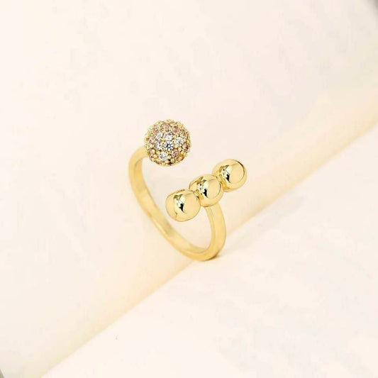 Zircon Circle Open Ball Ring For Girls