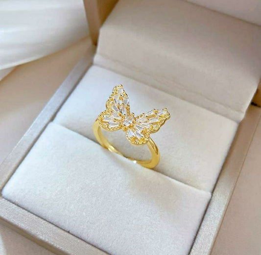 Butterfly Design Zircone  Ring