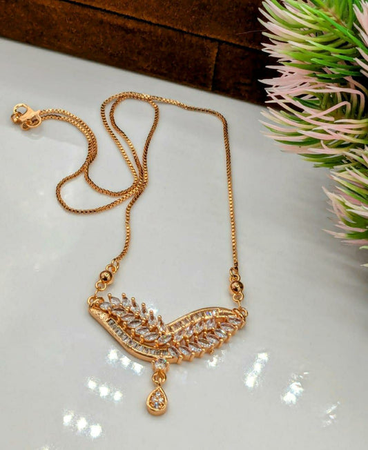 Funky Gold Plated Zircon Necklace