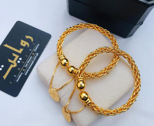 2 Pcs Braided Design Kara Bangles