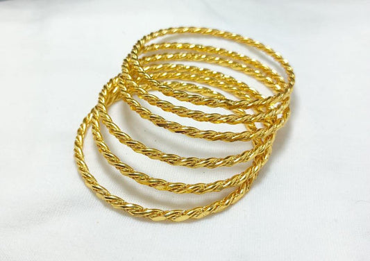 Golden Resin Polish Bangles Set of 6