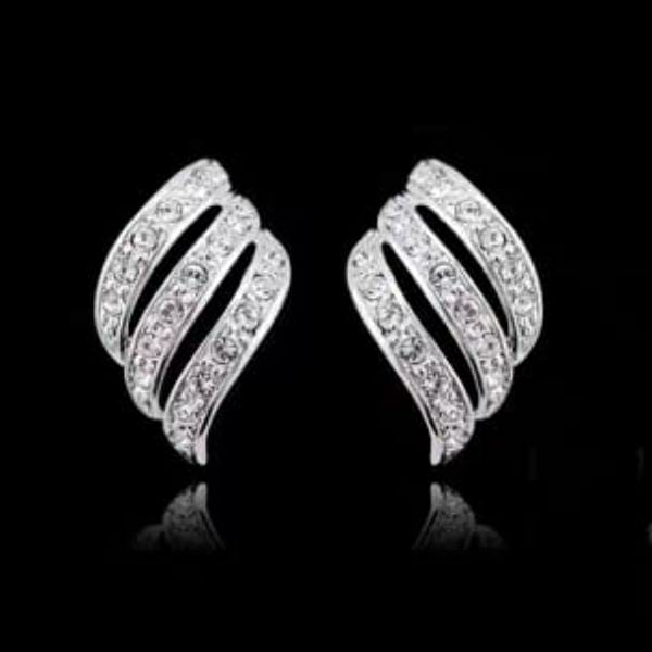 Elegant Modern Design Silver Plated Earrings with Artificial Stones for Women