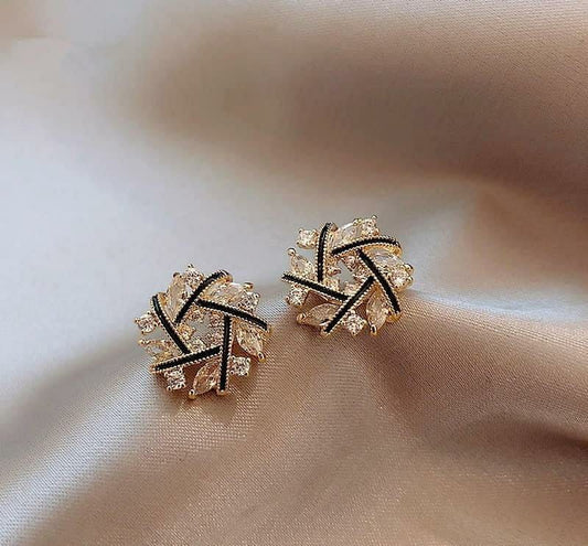 Star Shaped Gold Plated Zircon Studs