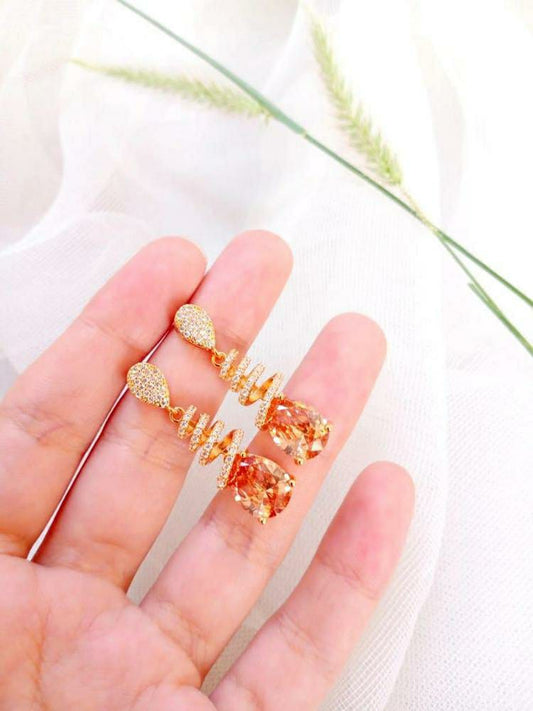 Gold Plated Zircon Earrings