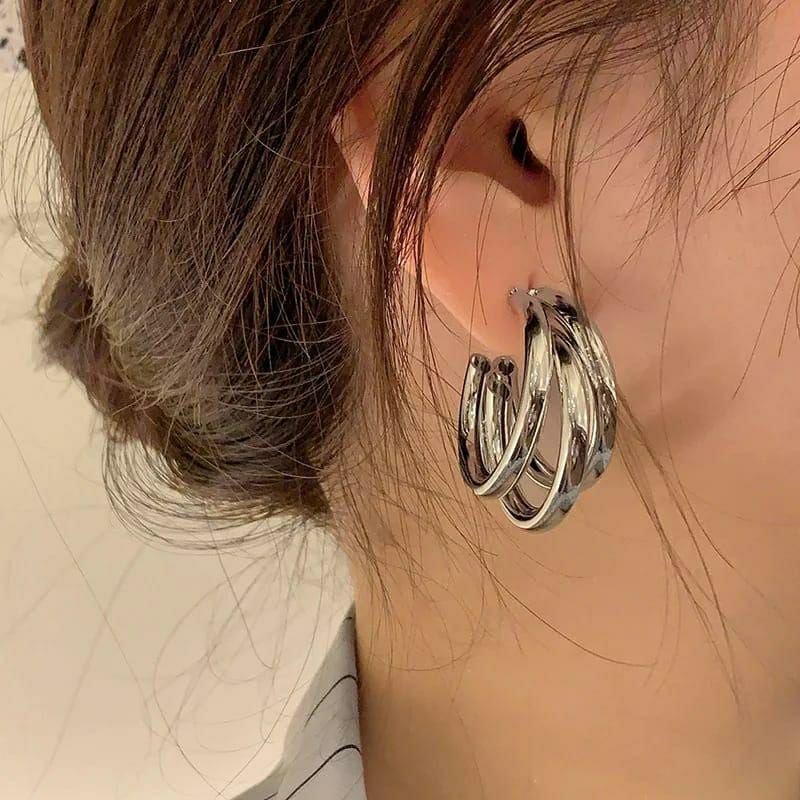 Plain Silver Hoops