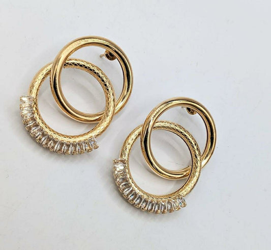 Gold-Plated Zircone Hoops