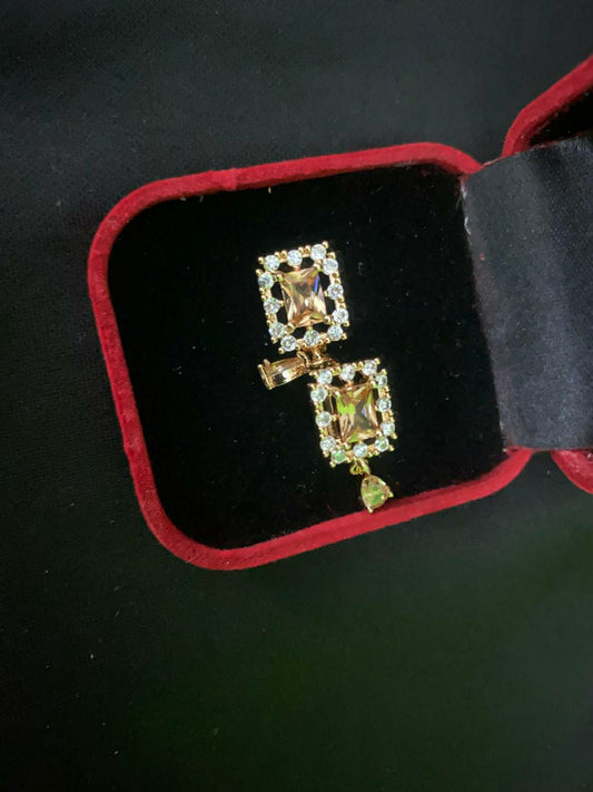 Fancy Gold Plated Zircon Studs