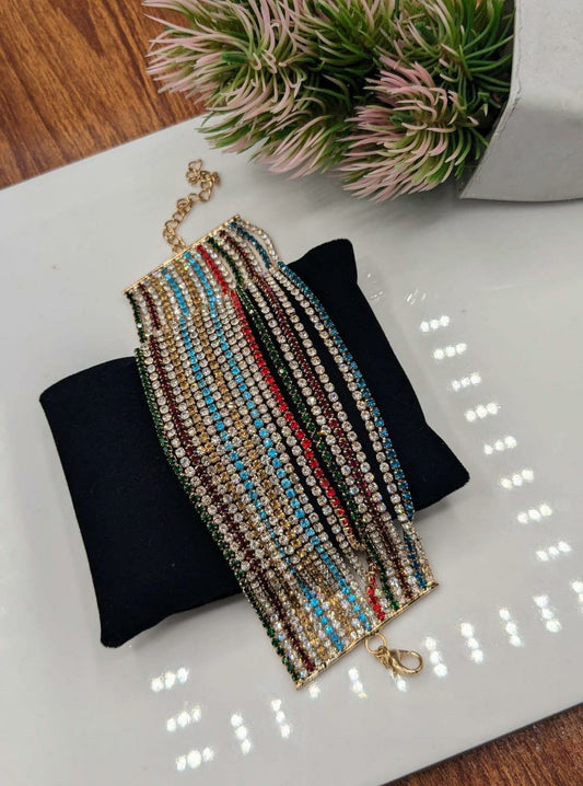 Multicolor Crystal Charm Bracelet