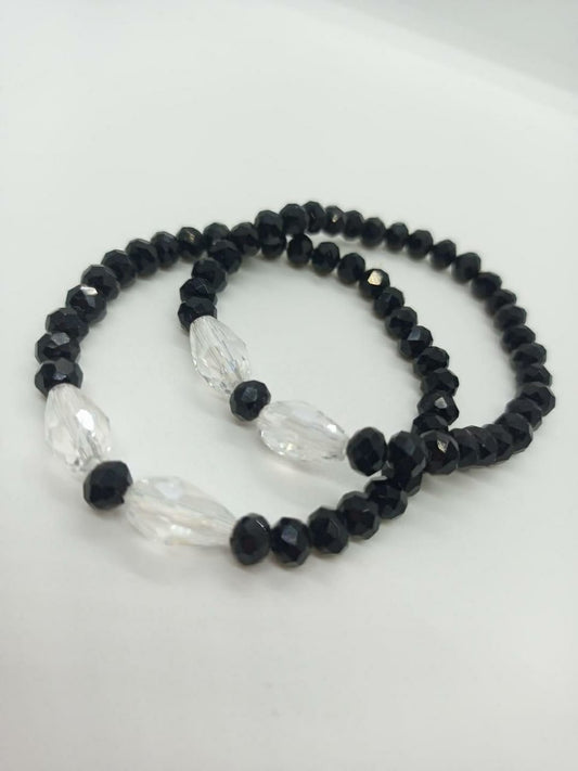 Stunning 2 Pcs Adjustable Charm Bracelet with Crystal Stones for Women
