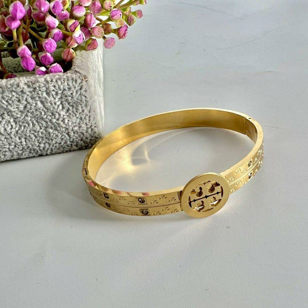 1 Pc Antique Design Gold Plated Kara Bangle