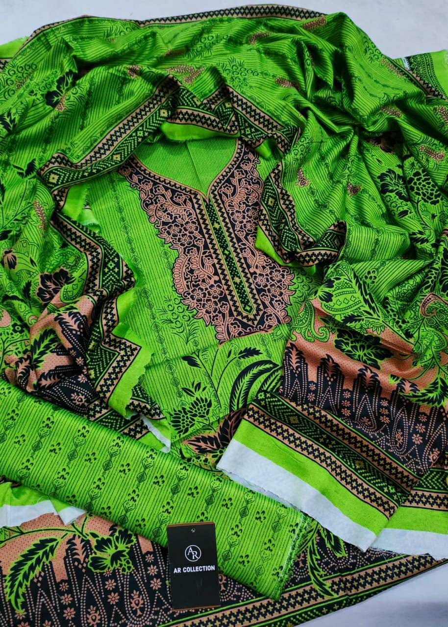 3 Pcs Women's Unstitched Printed Suit