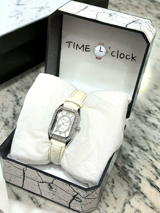 Leather Women's Square Watch