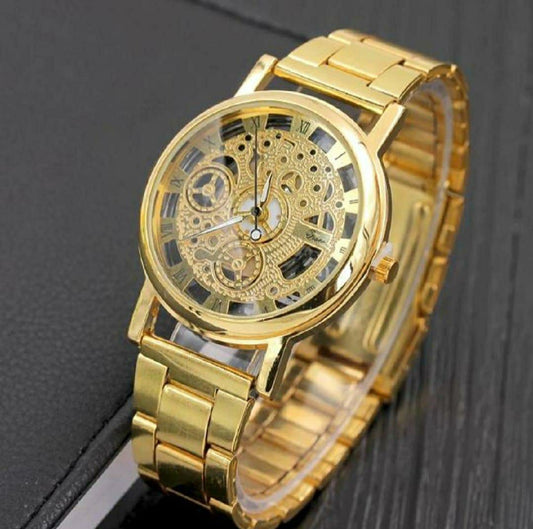 Men's Stainless Steel Watch (Golden)