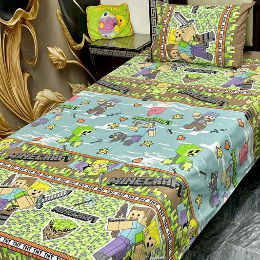 Vibrant Multicolor Cotton Printed Bedsheet Set for Single Bed - 2 Pcs