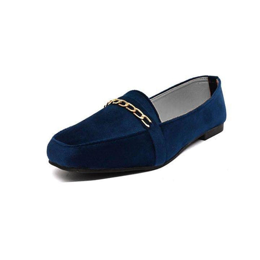 Women's Velvet Pumps Shoes (Blue)