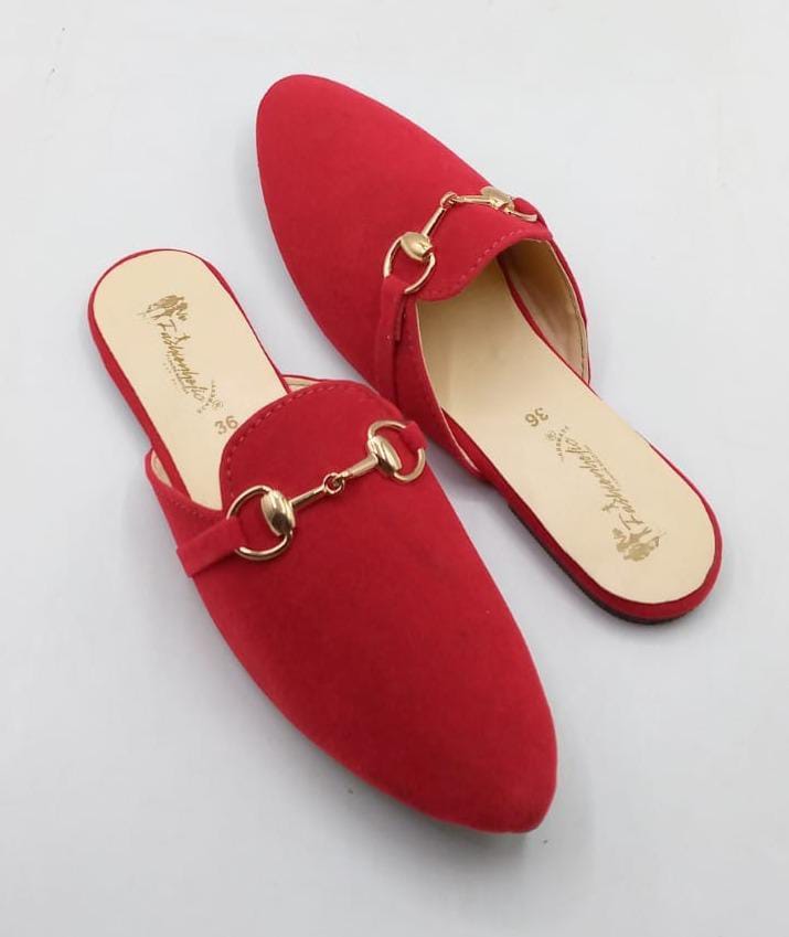 Women's Rexine Casual Pumps (Red)