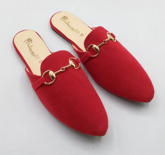 Women's Rexine Casual Pumps (Red)